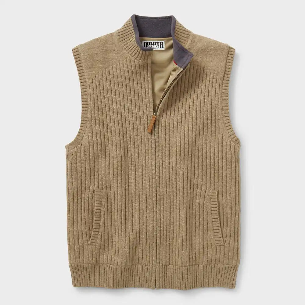 Men's Shetland Wool Windproof Full-Zip Sweater Vest